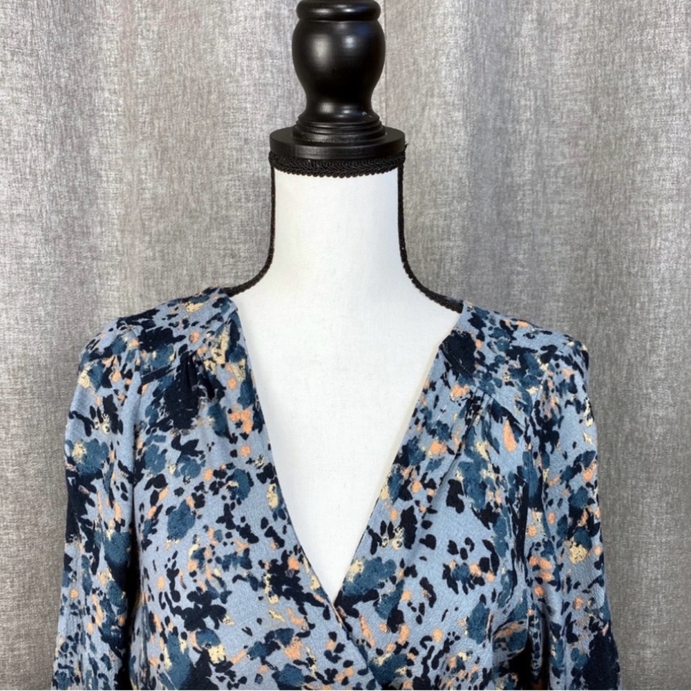 Free People All The Right Ruffles Romper Rain Blue